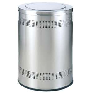 Thùng rác inox tròn nắp lật Ø48