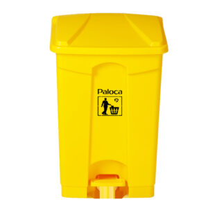 Thùng rác nhựa HDPE 30L đạp chân màu vàng