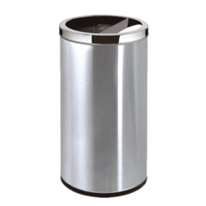 Thùng rác inox tròn nắp chia ngăn có gạt tàn Ø30