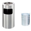 Thùng rác inox tròn có gạt tàn Ø30