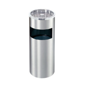 Thùng rác inox tròn có gạt tàn Ø25