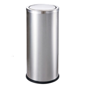 Thùng rác inox tròn có gạt tàn Ø25