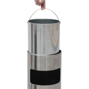 Thùng rác inox tròn có gạt tàn Ø35