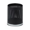 Thùng rác thép sơn đen đế inox trắng Ø22