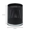Thùng rác thép sơn đen đế inox trắng Ø22