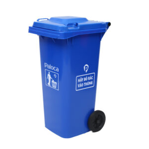 Thùng rác nhựa HDPE 120L màu xanh da trời