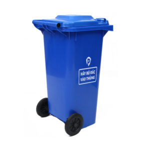 Thùng rác nhựa HDPE 120L màu xanh da trời