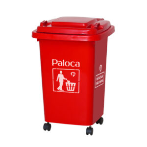 Thùng rác nhựa HDPE 60L màu đỏ