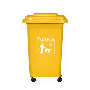 Thùng rác nhựa HDPE 60L màu vàng