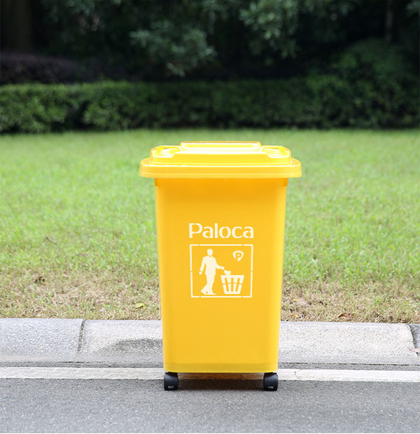 Thùng rác nhựa HDPE 60L màu vàng