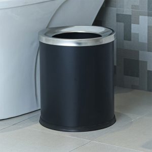Thùng rác thép sơn đen không nắp Ø25