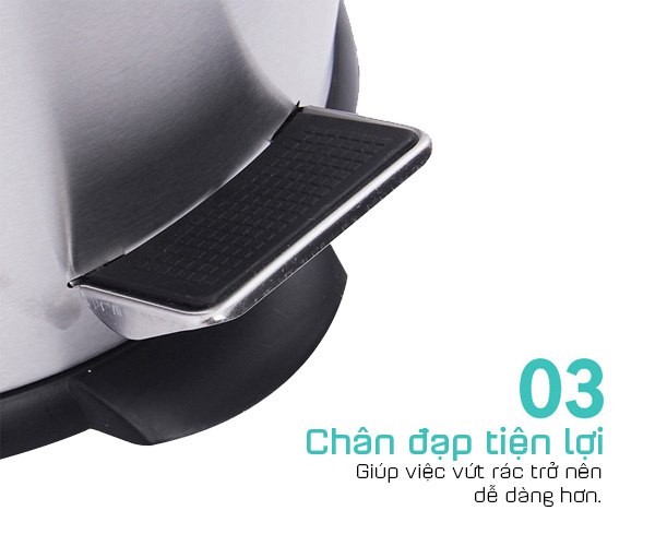 Chân đạp tiện lợi - Giúp việc vứt rác trở nên dễ dàng hơn.