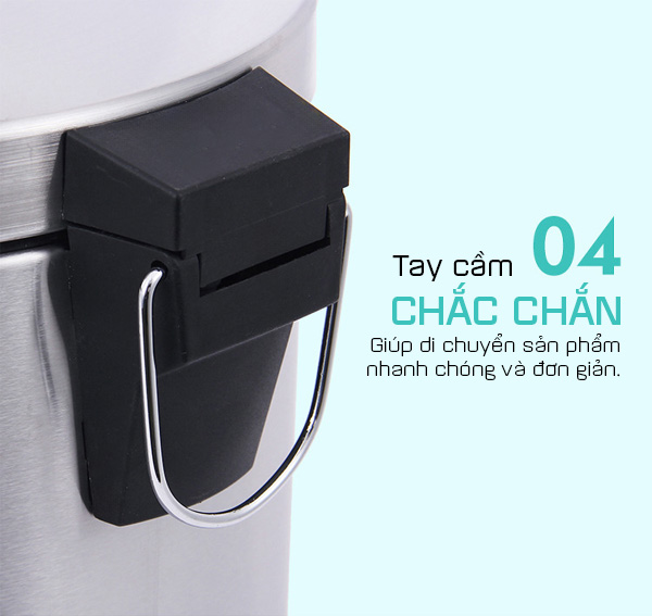 Tay cầm chắc chắn - Giúp di chuyển sản phẩm nhanh chóng và đơn giản.