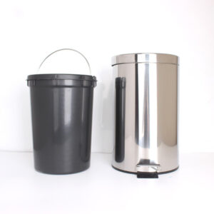 Thùng rác inox đạp chân tròn 30L