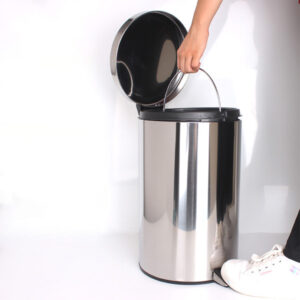 Thùng rác inox đạp chân tròn 30L