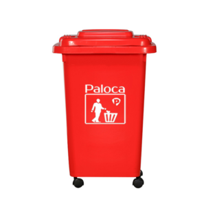 Thùng rác nhựa HDPE 60L màu đỏ