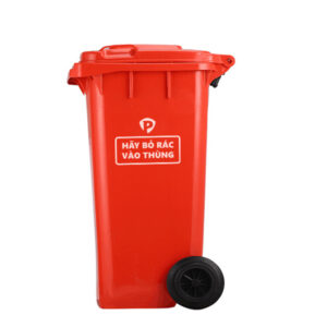 Thùng rác nhựa HDPE 120L màu đỏ