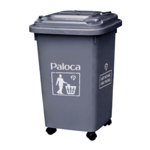 Thùng rác nhựa HDPE 60L màu ghi đen