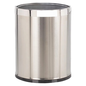 Thùng rác Inox trắng không nắp 2 lớp